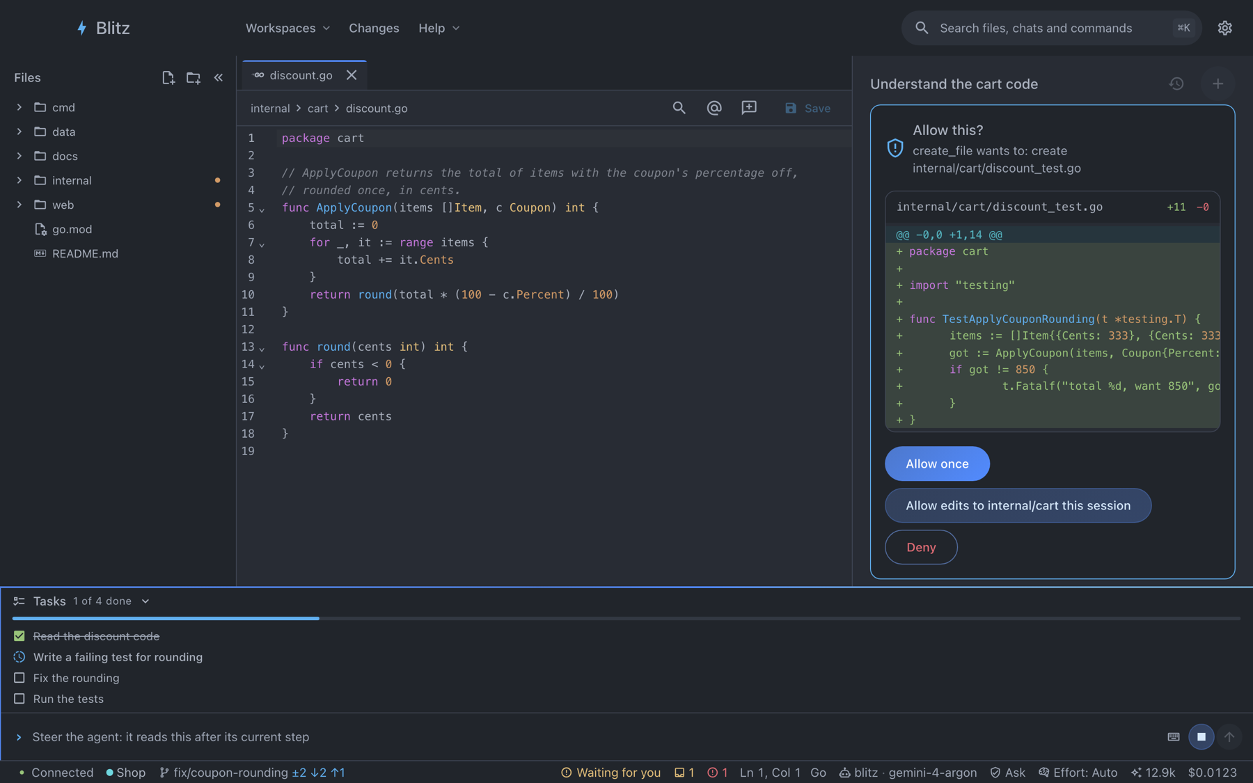 The One Dark Pro theme: the editor’s colours and the One Dark Pro highlighting